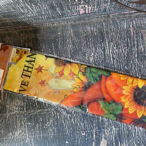 Harvest Flag Banner  Thanksgiving   "Give Thanks"   Sunflowers  Pumpkins
